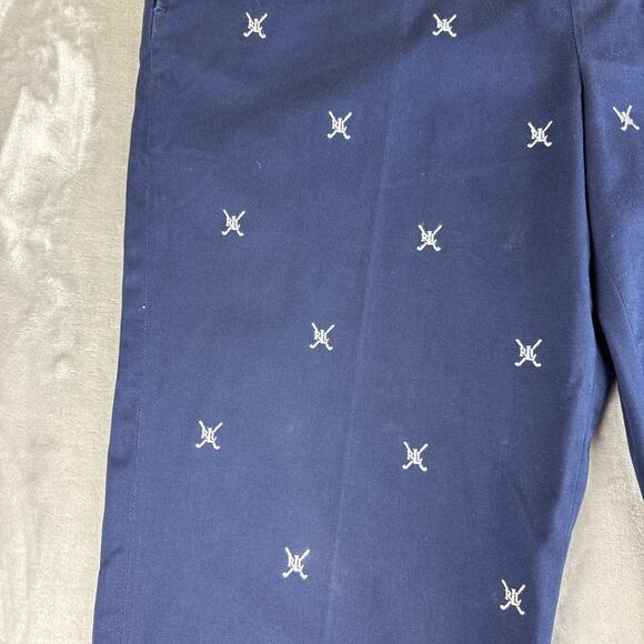 Lauren Active Ralph Lauren Chino Pants Women's 12 Navy White Embroidery (1195) - Picture 5 of 13